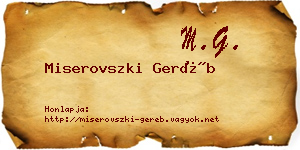 Miserovszki Geréb névjegykártya
